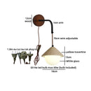 Axyaa Nordic LED Wall Lamp Travertine Wood Glass Stair Light