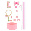 Axyaa 10pcs Tumbler Accessories Set: Straw, Cover, Cap, Boot, Stopper, Keychain, Charm
