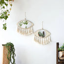 Axyaa Evil Eye Wood Mirror with Tassels: Boho Home Wall Decor & Gift