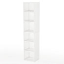 Axyaa 70.9" Tall Modern White Corner Bookcase with 6 Tier Cube Shelves