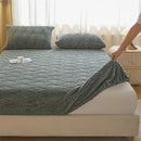 Axyaa Winter Coral Fleece Fitted Sheet - Plush Warm Bed Linen for Double Queen King Beds