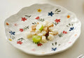 Axyaa Hand-Pinch Ceramic Plate - Vintage Floral Patterns - Multi-Use Serving Plate