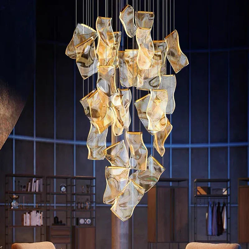 Axyaa Staircase Chandeliers LED Pendant Light Lamps for Modern Living Room