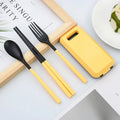Axyaa Portable Tableware Set in Box - Spoon, Fork, Chopsticks - 3 Pcs