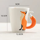Ceramic Fox Mug with Fox Tail Handle - Axyaa Brand