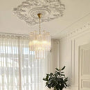 Axyaa Pink Glass Chandelier: Colorful Suspension Lamp for Living Room Bedroom Kitchen Island