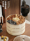 Axyaa Multi-Layer Rotating Fruit Tray with Dividers for Home Living Room