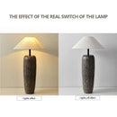 Axyaa Retro Ceramic Floor Lamp Nordic Fabric Art LED Standing Light
