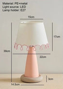 Memphis Ceramic Table Lamp with Nordic Fabric Shade for Bedroom, Living Room - Axyaa