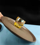 Axyaa Circular Anti-Slip Serving Tray with Transparent Dust-Proof Cover for Hotels and Restaurants