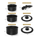 Axyaa Non-Stick Soup Pot Set with Removable Handle - 3 Pcs