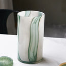 Axyaa Striped Glass Vase for Elegant Living Room Flower Arrangement