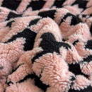 Axyaa Houndstooth Fleece Blanket Set & Pillowcase - Double Layer Thick Warm Blanket for Bed & Sofa