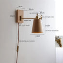 Axyaa Walnut Ash Wood LED Wall Sconce with Pull Chain Switch for Indoor Lighting