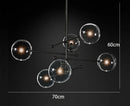 Axyaa Bronze Glass Bubbles Chandelier Pendant Light for Study Living Room and Restaurant