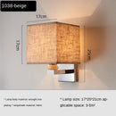 Axyaa American Classic Bedhead Fabric Wall Lamp LED for Indoor Study Bedroom