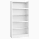 Axyaa 5-Layer White Modern Bookcase Storage Organizer Shelf