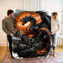 Axyaa Enchanted Dragon Decor Throw Blanket: Soft Cozy Gothic Style for Boys and Teens