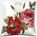 Pink Flower Pattern Cushion Cover by Axyaa - 45x45cm Decorative Pillowcase