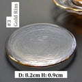 Axyaa Gold Rim Glass Saucer Plates for Tea Coffee Cup - Set of 1