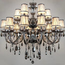 Axyaa Modern Smoky Grey Crystal Chandelier for Luxurious Living Spaces