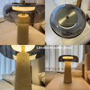 Axyaa Mushroom Travertine LED Table Lamp - Modern Cave Stone Desk Lighting