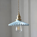 Axyaa Nordic Ceramic Pendant Light Brass Vintage Adjustable Hanging Light