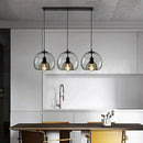 Axyaa Smoke Gray Amber Glass Pendant Lamps for Dining Table.