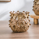 Axyaa Mushroom Tree Stumps Vase: Handmade Garden Planting Pot with Simulated Mushroom Design