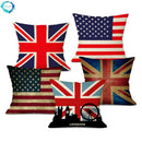 Axyaa Union Jack American Flag Throw Pillow Cases 45x45cm Square Top King Size