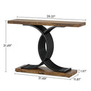 Axyaa Geometric Frame Brown Console Table