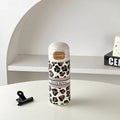 Axyaa Leopard Stainless Steel Thermal Coffee Tumbler With Straw