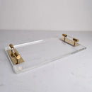 Axya Transparent Acrylic Tray: Elegant Storage Box for Jewelry, Cosmetics, and Decor