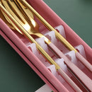 Axyaa Stainless Steel Tableware Set - Knife Fork Spoon Flatware Boxecc