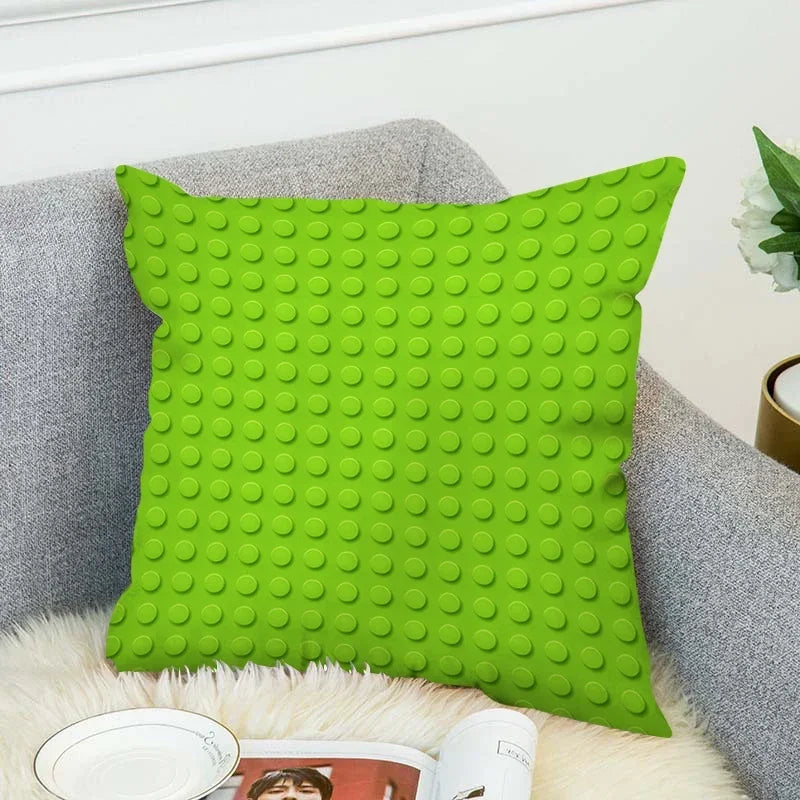 Axyaa Building Blocks Cushion Cover - 45*45 Decorative Pillowcase for Bed & Lounge Chairs