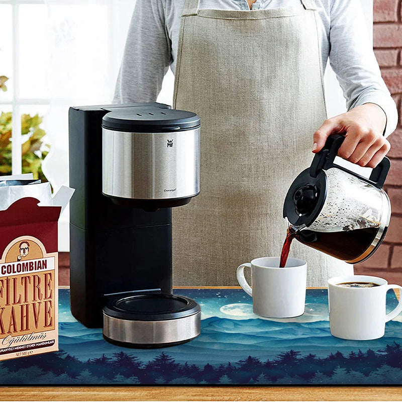 Axyaa Kitchen Drying Mat: Absorbent Dish Placemat & Table Cup Drying Mats