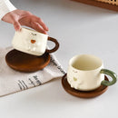 Axyaa Butterfly Ceramic Coffee Cup Tea Mug Camellia Flower Home Breakfast Gift