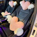 Axyaa Car Headrest Waist Support & Neck Cushion - Love Wings Design