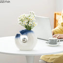 Axyaa Silver Ball Ceramic Vase for Elegant Room Decor