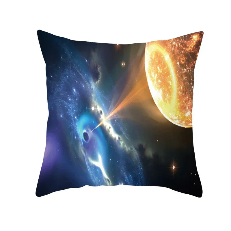 Axyaa Black Hole Polyester Pillowcase - Home Decor Cushion Cover for Sofa, 45X45CM