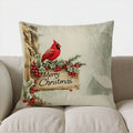 Axyaa Christmas Cardinals Pillow Cover for Home & Winter Decor