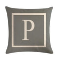 Axyaa Gray Alphabet Decorative Pillow Cover 45x45cm