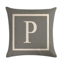 Axyaa Gray Alphabet Decorative Pillow Cover 45x45cm