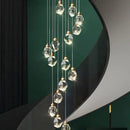 Axyaa Nordic Crystal Cube Chandelier: LED Light for Home, Staircase, Living Room