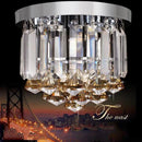 Axyaa Stainless Steel Round Crystal Ceiling Lights for Hotel Lobby, Bar, Cafe