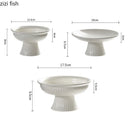 Axya Ceramic Round Cake Plate High Foot Dessert Sushi Molecular Cooking Specialty Tableware