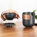 Axyaa Porcelain Tea Set: Tea Pot, Cup Set, Portable One Pot, Four Cups; Creative Gift