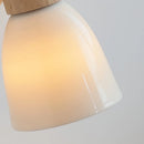 Axyaa Iron Wood LED Wall Light with Pull Chain Switch & White Glass Rotation