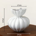 Axyaa Lotus Ruffles Ceramic Vase: Aesthetic Floral Room Decor & Flowers Arrangement