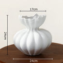 Axyaa Lotus Ruffles Ceramic Vase: Aesthetic Floral Room Decor & Flowers Arrangement